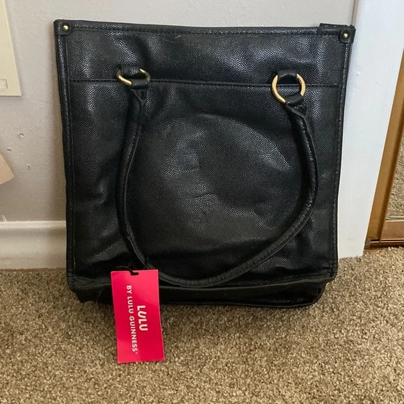 Lulu Guinness Black Purse with Gold Accents - Picture 2 of 11